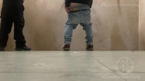 Peeking, Peeing, Flashing, Teasing at Public Urinal