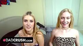 Dad Crush - perv stepparent stags on his teen daughters and makes them sit on his pulsing schlong