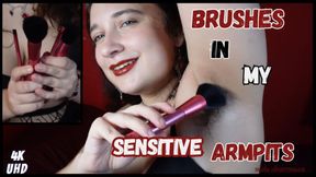 BRUSHES IN MY SENSITIVE AND HAIRY ARMPITS - 4K