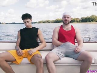 Cutie Elias and Marcus McNeil masturbating and banging every other on a boat. Out in the open ocean there's no one who can watch what how those nasty boyz have sex!
