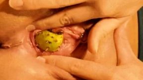 You love fruits?Her pussy does, and it is cool