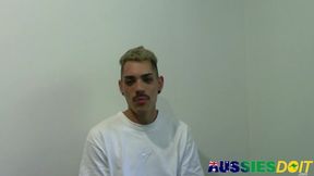 Blue Spotted Aussie Fag Beckett Faps His Rock-Hard Fuckpole