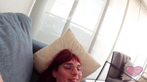 A Quickie Bareback Fuck on the Couch for Daddy and Asuka