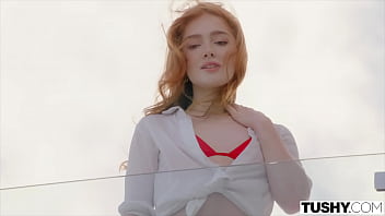 TUSHY Gorgeous redhead dped in threesome