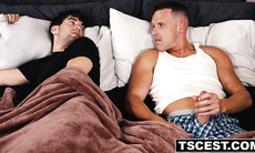 WTF! Stepuncle jerks his morning wood next to FTM boy Gray West!