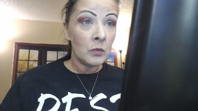 Doing make up dangling smoke