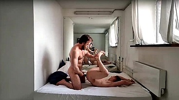 Mature muscled man bareback fucks his young athletic boyfriend, vol. 2