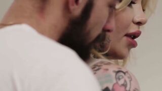 dirty blonde Gracie Jane takes hairy Johnny Bs massive cock for a wild ride of anal pleasure