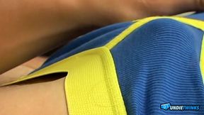 UndieTwinks Joey Steels Strips Down And Teases His Cock In Tight Briefs