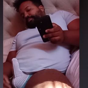 Daddy Bear Plays with Covered Cock on Live