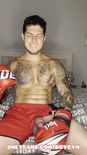 Big Cumshot of Profesional Boxer