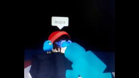 Novinha safada azul, sugando gostoso o Novinho safado