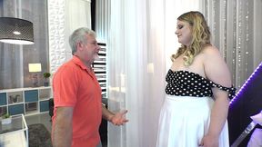 blonde bbw curvy mary satisfies a chubby chaser jm963
