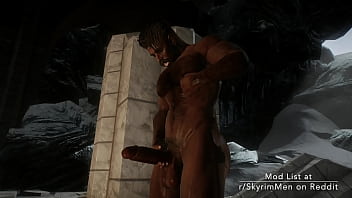 Skyrim Gay Porn: Jarek stroking his huge cock