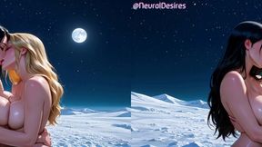 lesbians on the moon (side-by-side vr) ~ ai-generated