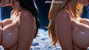 lesbians on the moon (side-by-side vr) ~ ai-generated