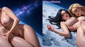 lesbians on the moon (side-by-side vr) ~ ai-generated