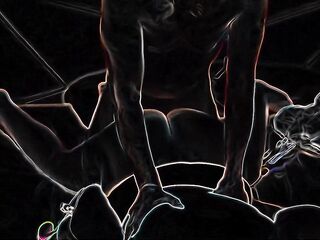 HAIR Pulling Doggy style on a Neon Night
