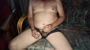 WANKING ,Wife didn&#039;t want to give her pussy to  me, so i decide to do it myself .