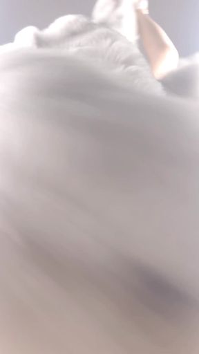 Transfurlady Dancing in Bluefox and White Dessous