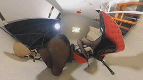 VR360 - Two female giants in black stockings rule seductive dwarf 6K