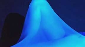 Encased in a Tight Bodystocking - Slow Struggle Under Blue Light