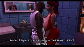 French couple enjoys frisky kiss in the toilet