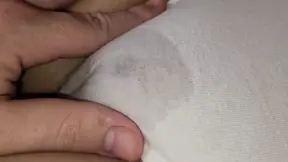 Spitting on my classmate's cameltoe pussy