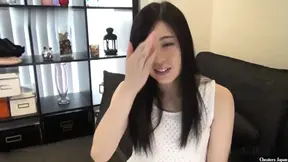 Asian Angel gives a deep blowjob to her husband while dressed in an angel