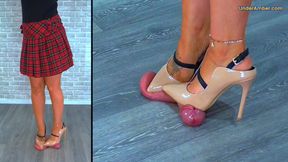 D43 Split Cam - Popping Your Nuts Under My Nude Slingback Heels - CBT Trample Trampling Crushing Crush Ballbusting Shoe Foot Feet Heel Heels Stiletto