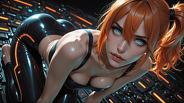 Orange Heat in Liquid Black (AI)