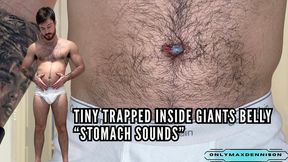 Tiny trapped inside giants belly button “stomach sounds”