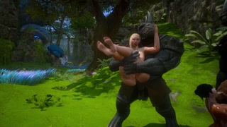 Minotaurs fucking two bitches in the jungle 3D