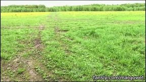 Risky Handjob in Open Field - Almost Caught! POV Outdoor Cumshot