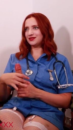 Sexy Nurse Greene Tells You How to Wank Your Huge Hard Cock