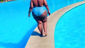 Walking around in swimsuit