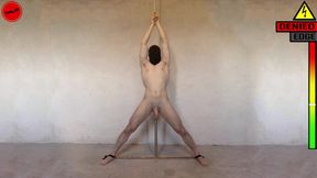 Restrained straight guy edging t-bar anal probe vibrator and cruel denial