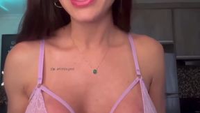 Lingeried shemale asks for a big cock to please her holes