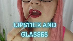 lipstick and glasses pink hair