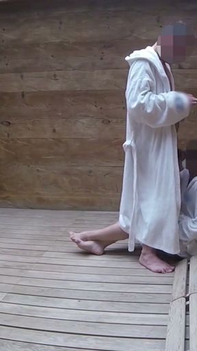 Dick flash - I pull out my cock in front of a teen girl in the public sauna and she helps me cum - Risk of getting&hellip;   Clip 1