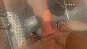 Gay cruising in the gym shower with cumshots