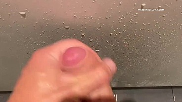 Gay cruising in the gym shower with cumshots