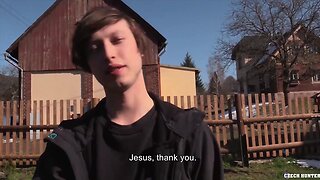 Hot Twink Riding Raw in Czech POV Trailer!
