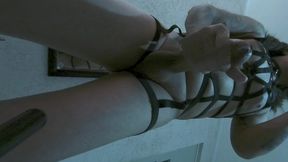 beauty ts wank her cock in slow motion