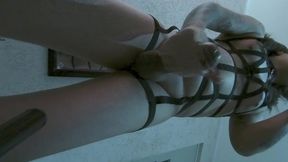 beauty ts wank her cock in slow motion