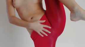 Wetting n Peed Myself In Red Yoga Pants