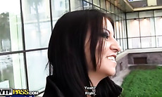 Sexy girl shows tits and fucks for cash