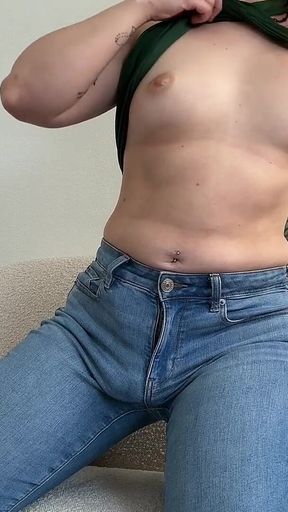 JOI with Futa Cumshot: Jerk off with Redhead Hottie in Jeans
