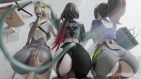 Evelyn, Jane Doe & Zhu Yuan - Three Butts to Choose From