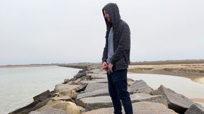 Peeing on the Rocks by the Ocean
